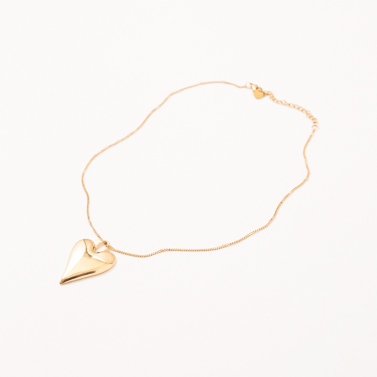 miramira心語｜立體愛心墜項鍊B1551-金40236