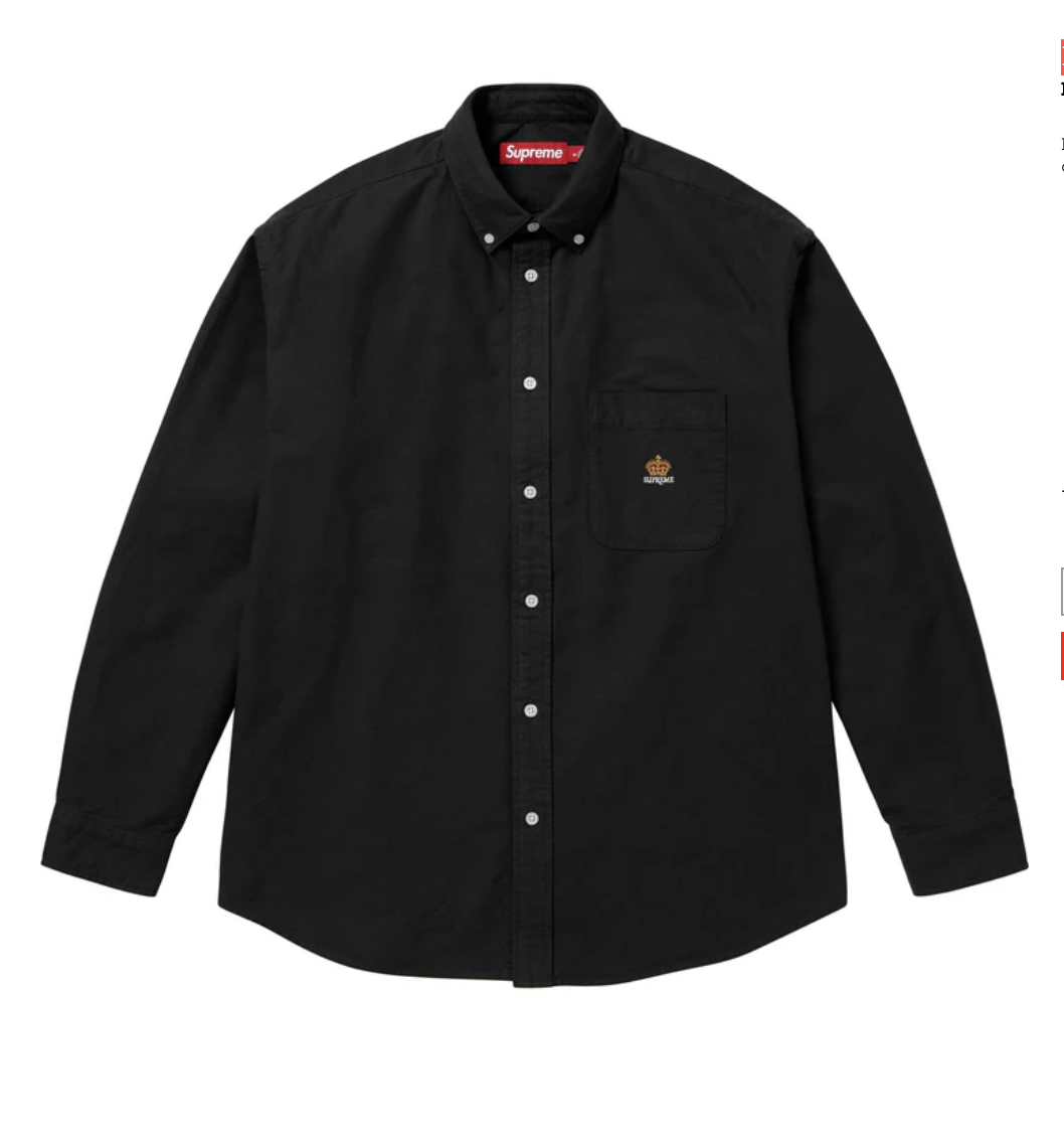 【Supreme】 Loose Fit Flannel Oxford Shirt