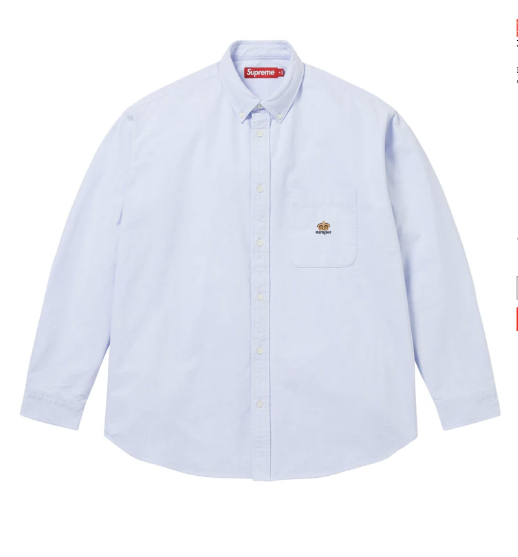【Supreme】 Loose Fit Flannel Oxford Shirt