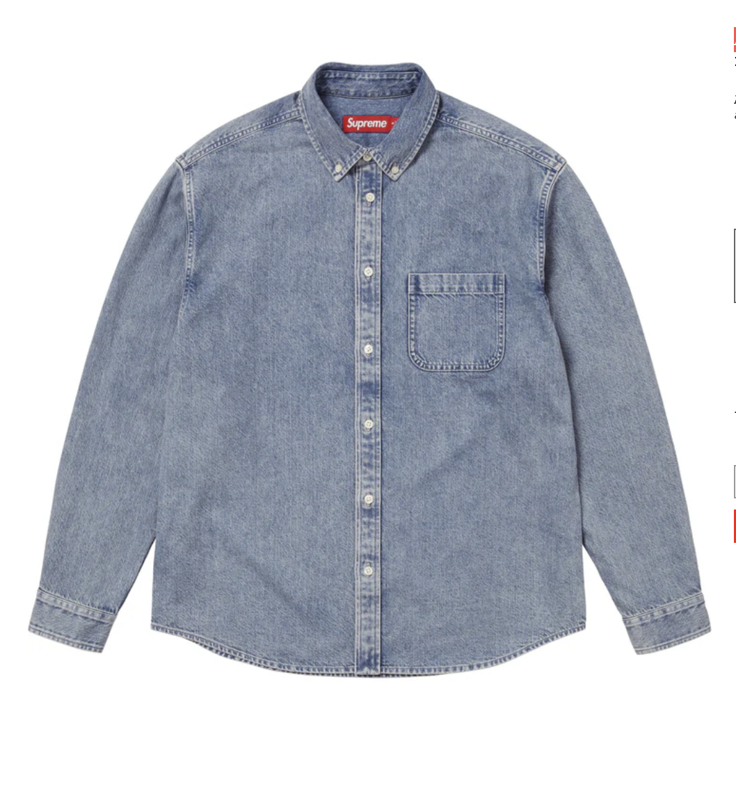 【Supreme】supreme 季末打折款 Appliqué Denim Shirt