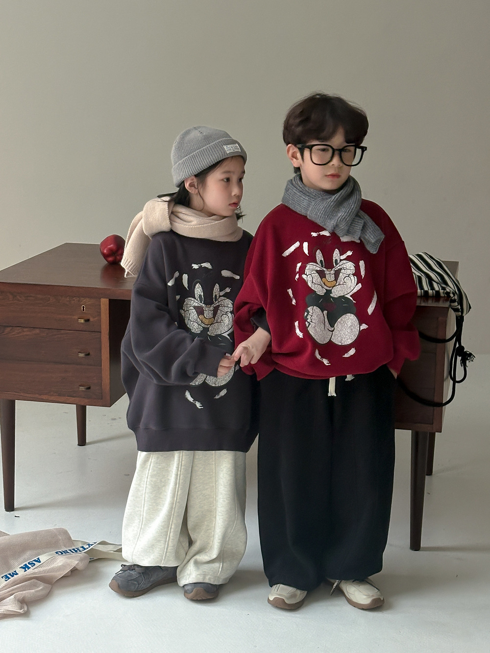 兔子加絨大學T (90-150)