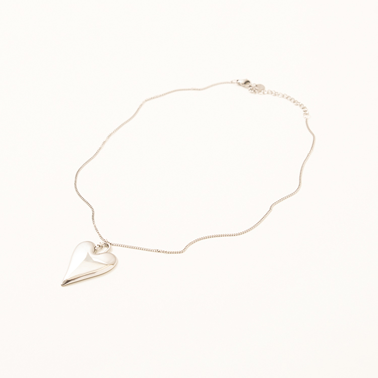 miramira心語｜立體愛心墜項鍊B1551-銀35744