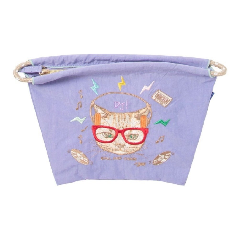 Ball＆Chain 刺繡環保購物袋 P號 - 紫 (31340626)