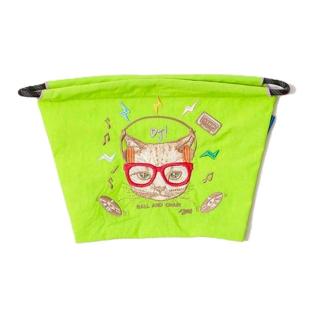 Ball＆Chain 刺繡環保購物袋 P號 - 螢光綠 (31340658)