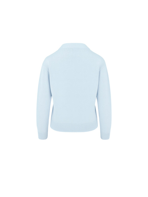 LORENA  圓球星星圓領針織上衣(淺藍)