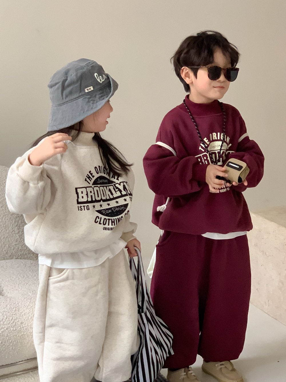 高領印字加絨套裝(90-150)