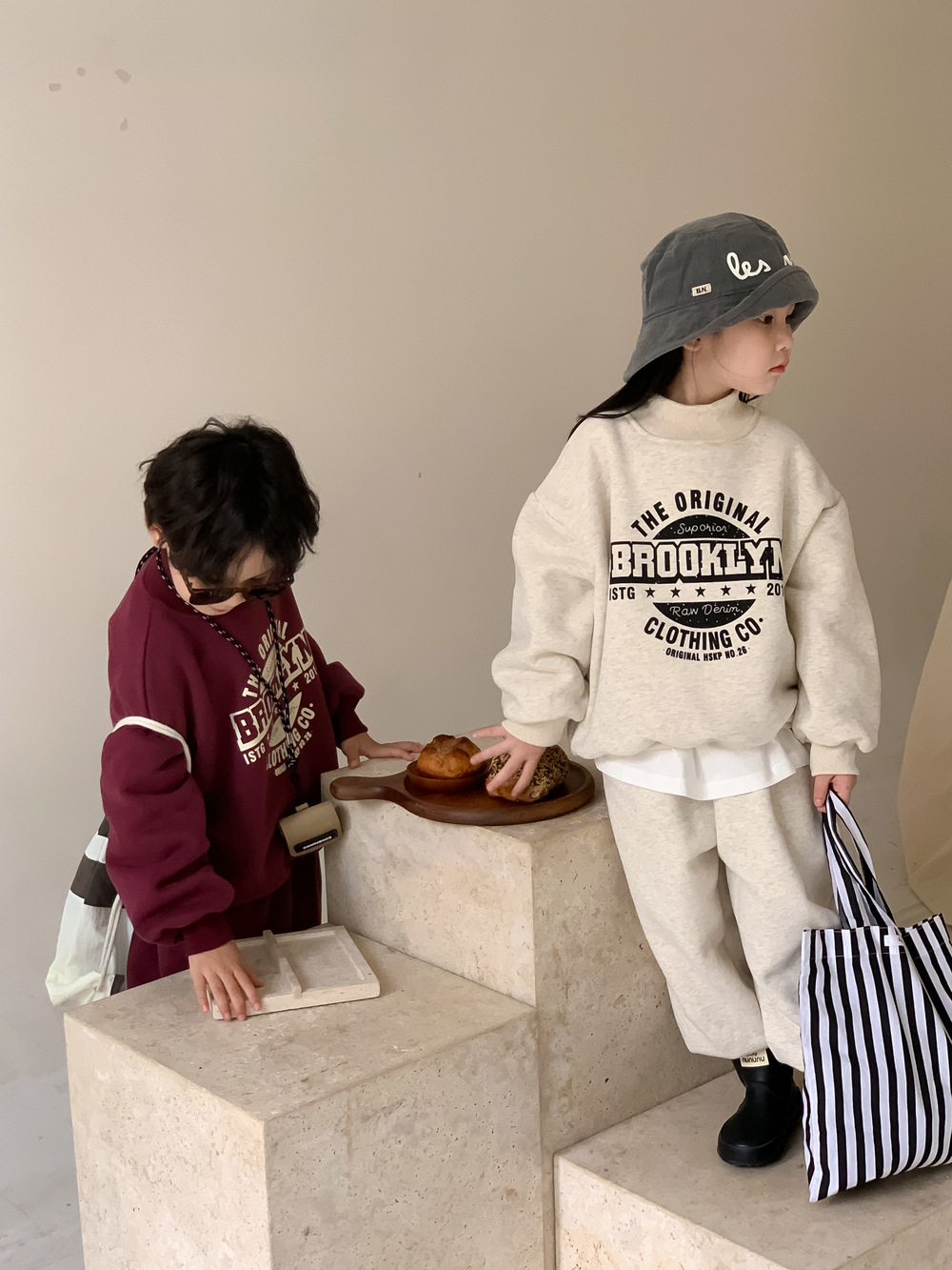 高領印字加絨套裝(90-150)