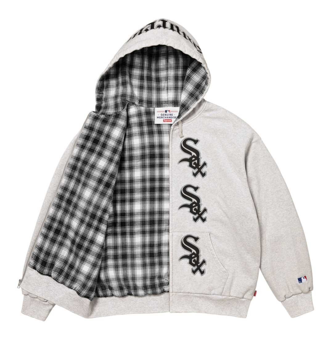 【Supreme】 Supreme®/Chicago White Sox™ Zip Up Hooded Sweatshirt
