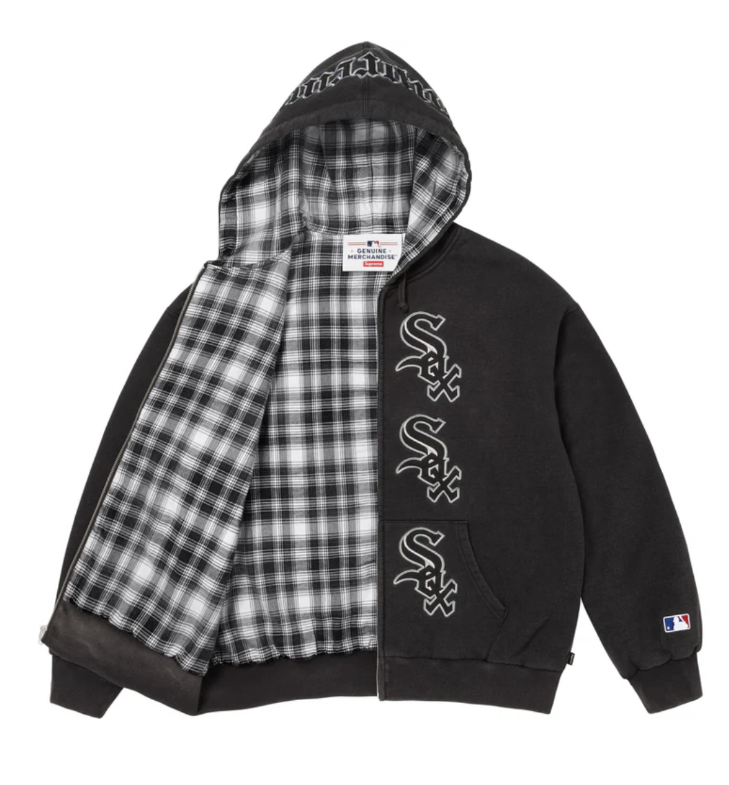 【Supreme】 Supreme®/Chicago White Sox™ Zip Up Hooded Sweatshirt