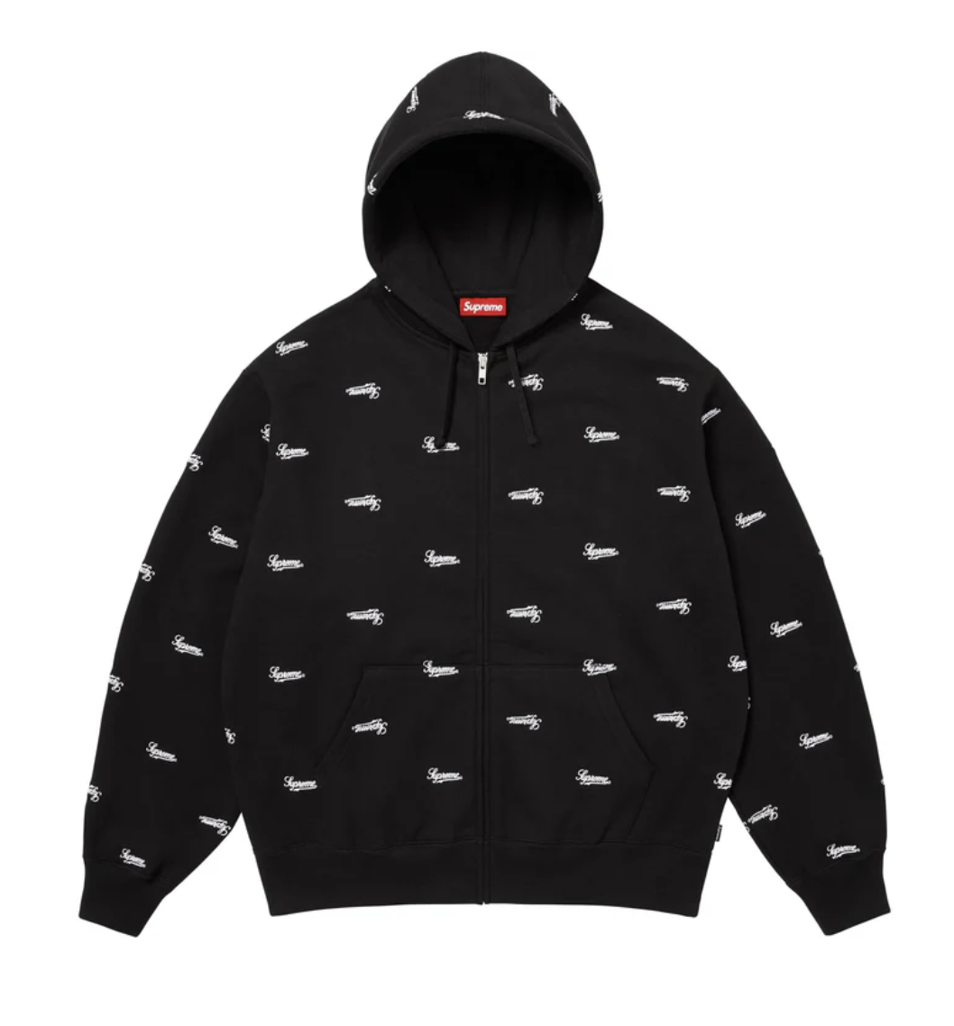 【Supreme】 Repeat Script Zip Up Hooded Sweatshirt