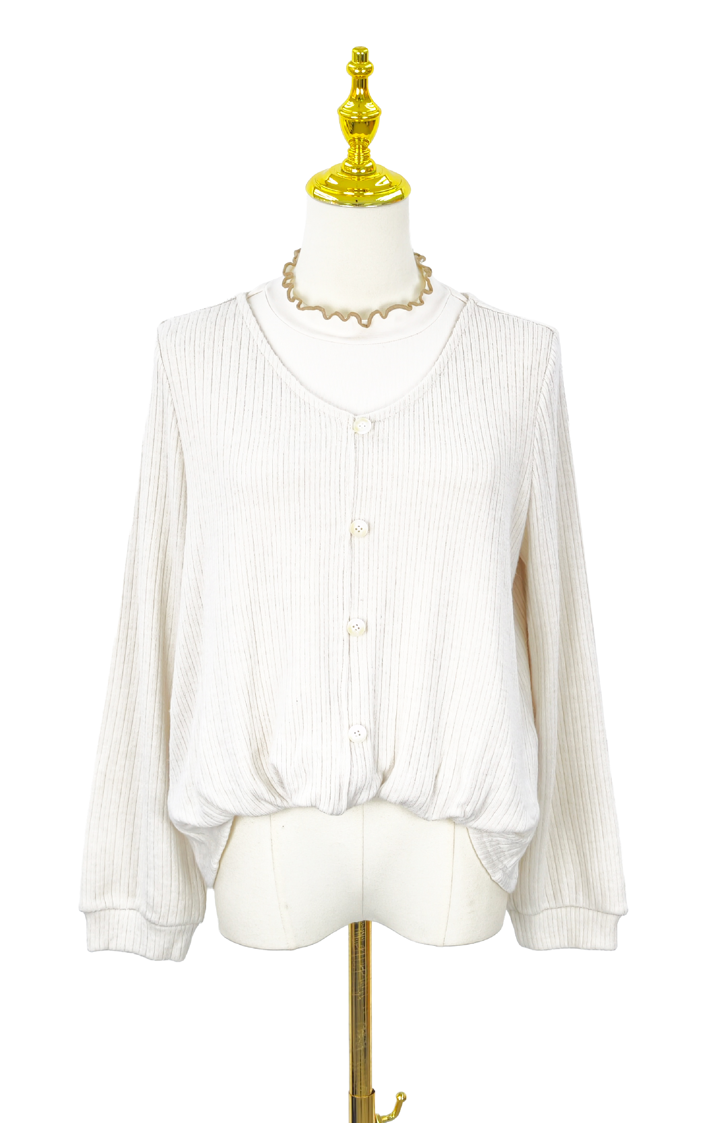 假兩件混布針織衫 LT0322