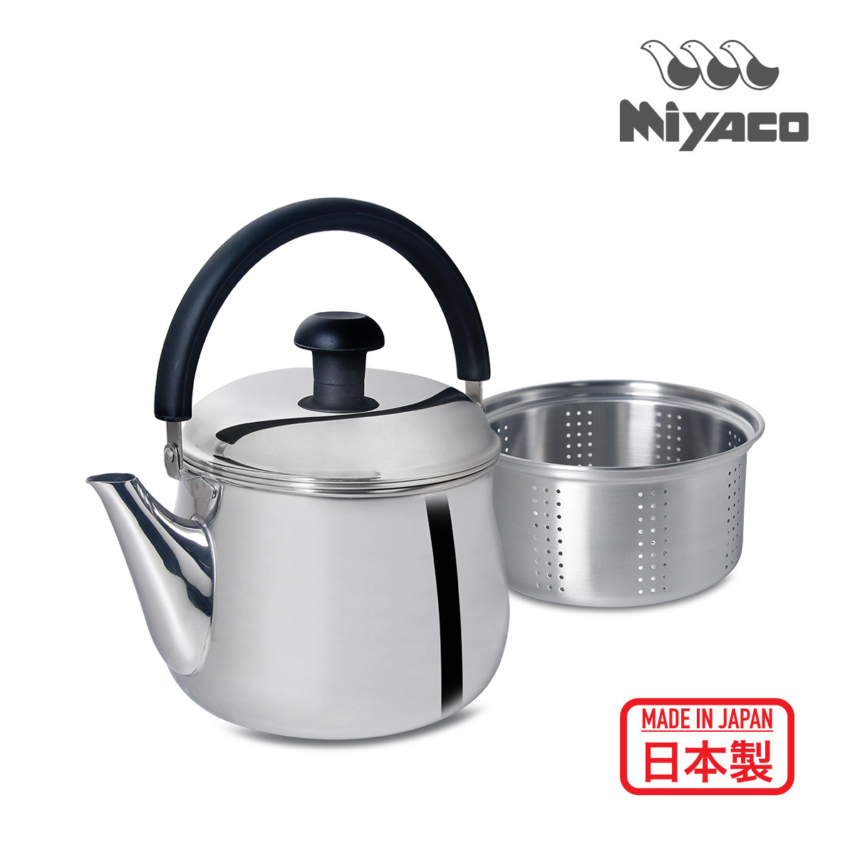 日本Miyaco 2.5L IH 不銹鋼水煲/煎藥壺連濾隔 -SP-50