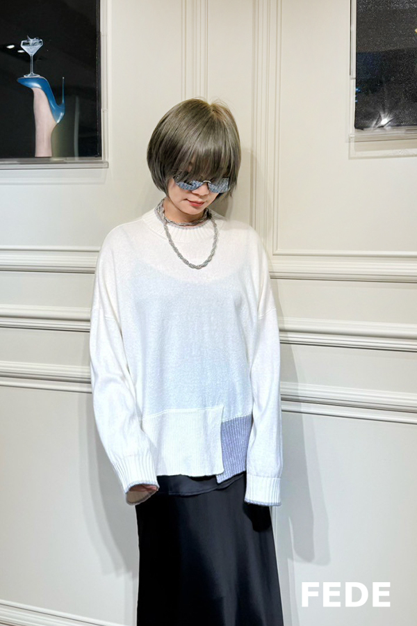 Antonelli Firenze 下擺雙色上衣(白)