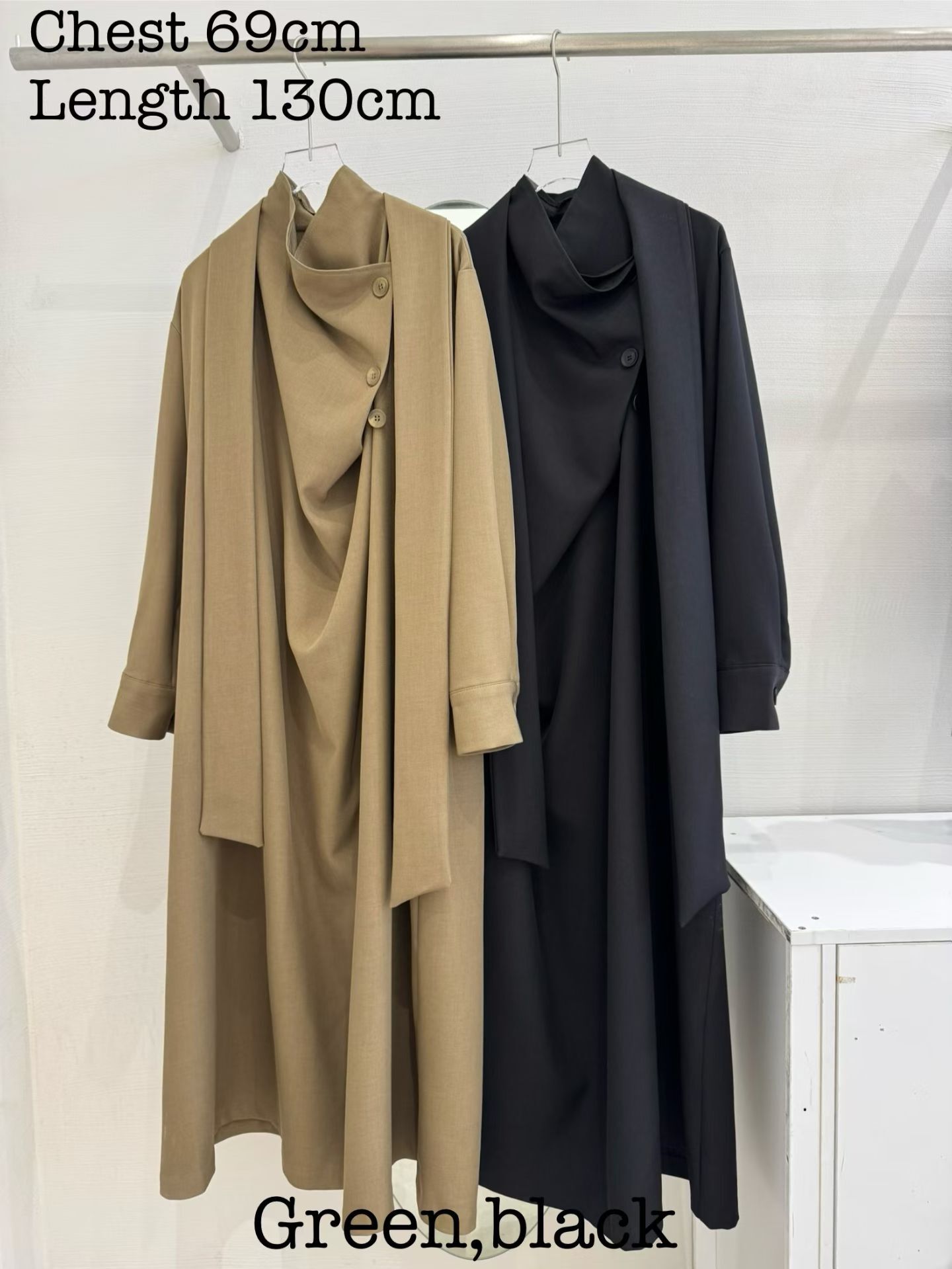 MG5412 垂墜鈕扣領連身裙