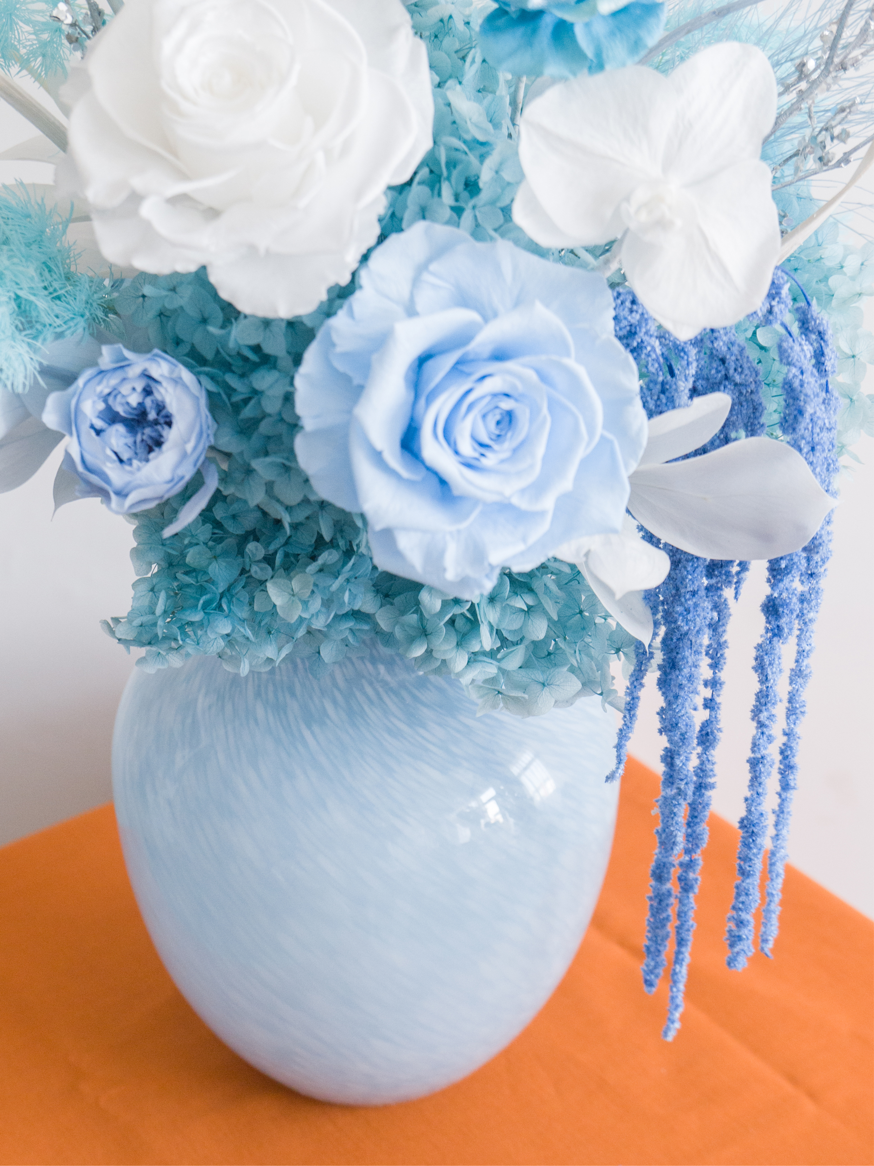 藍調琉璃 蝴蝶蘭玫瑰 永生盆花