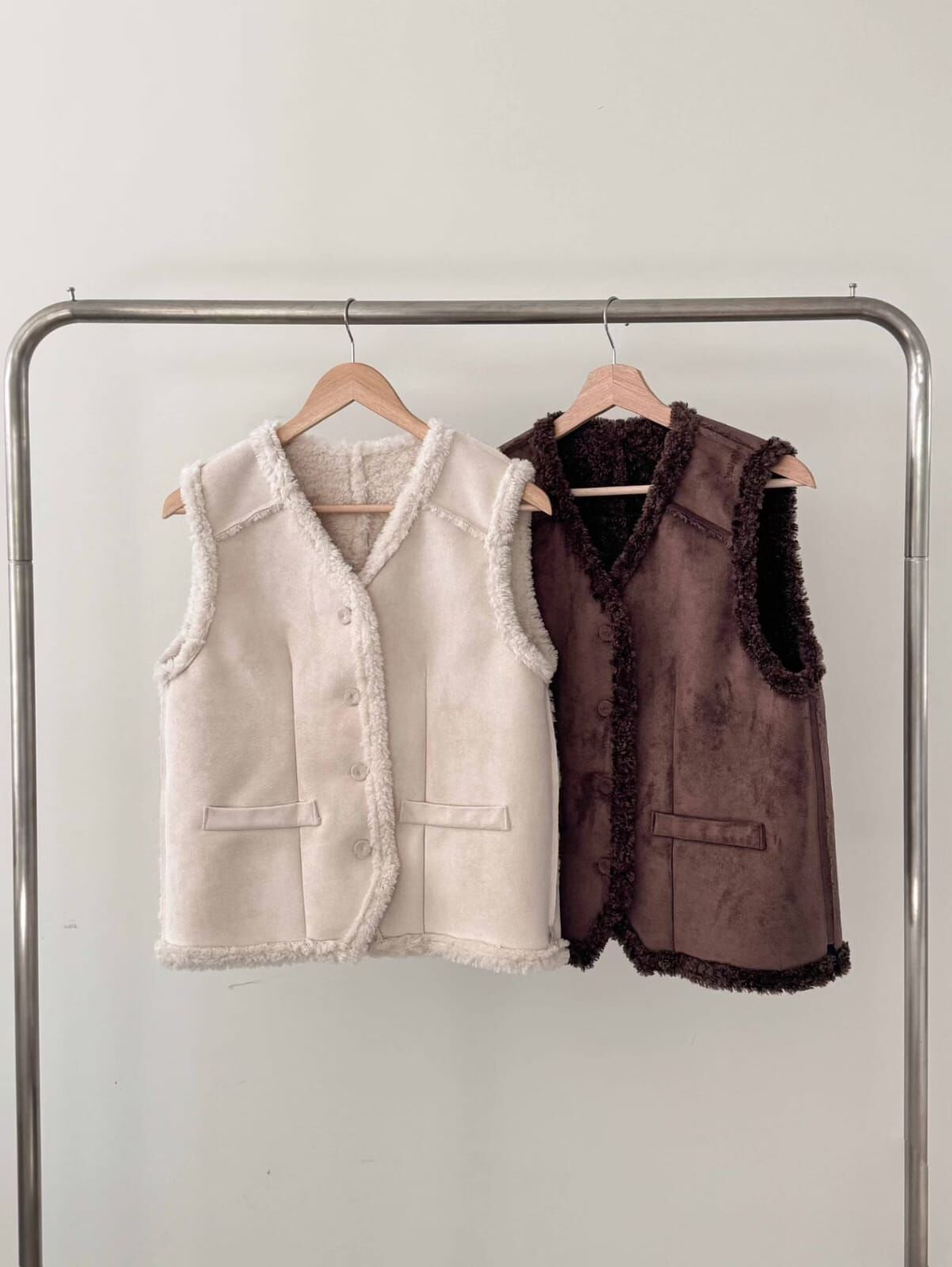 GI5416 雙面絨面羊羔毛馬甲背心