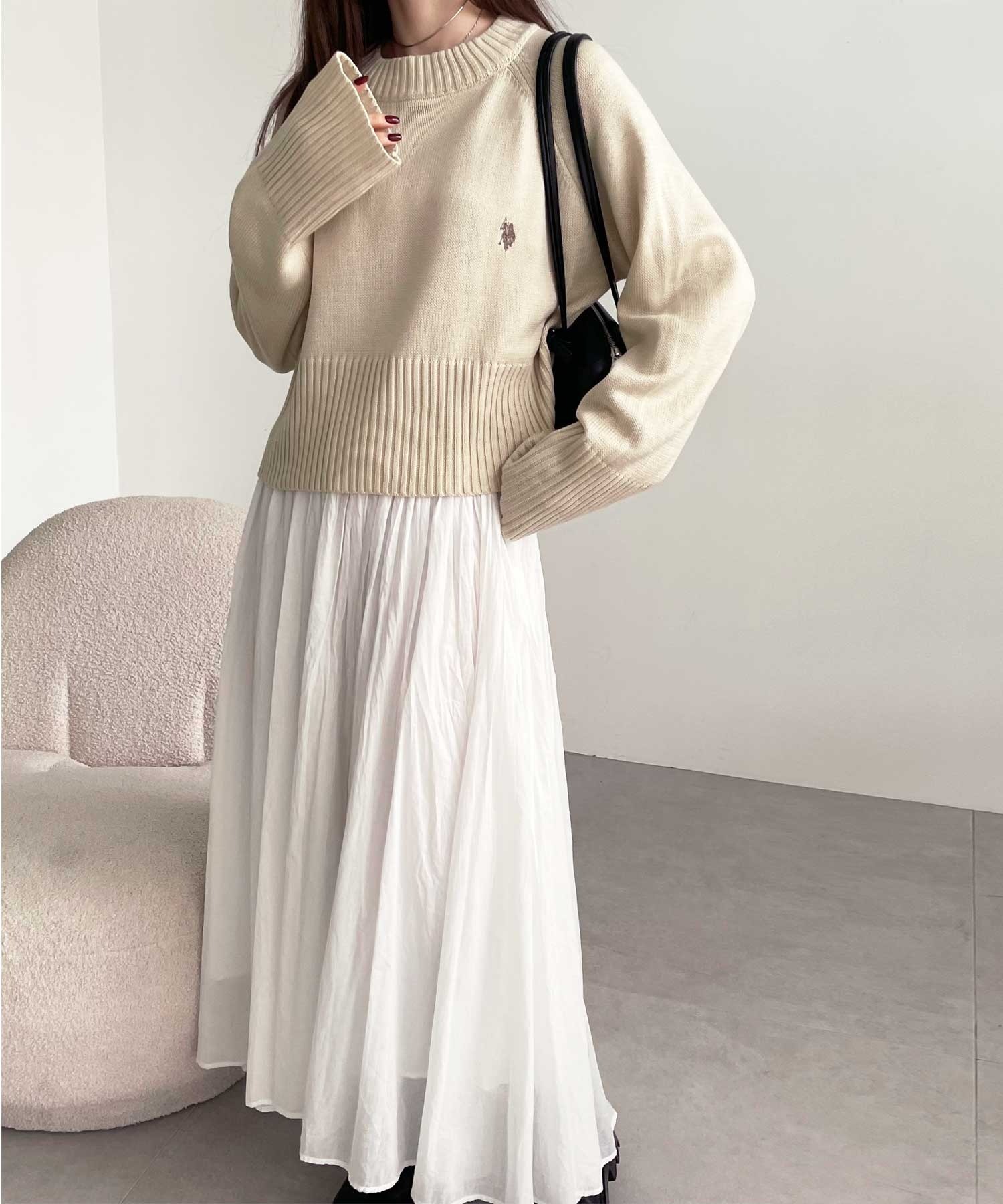 🇯🇵 GeeRA X U.S. POLO ASSN. 短版 寬鬆 針織衣 針織衫 毛衣 長袖 / 預購