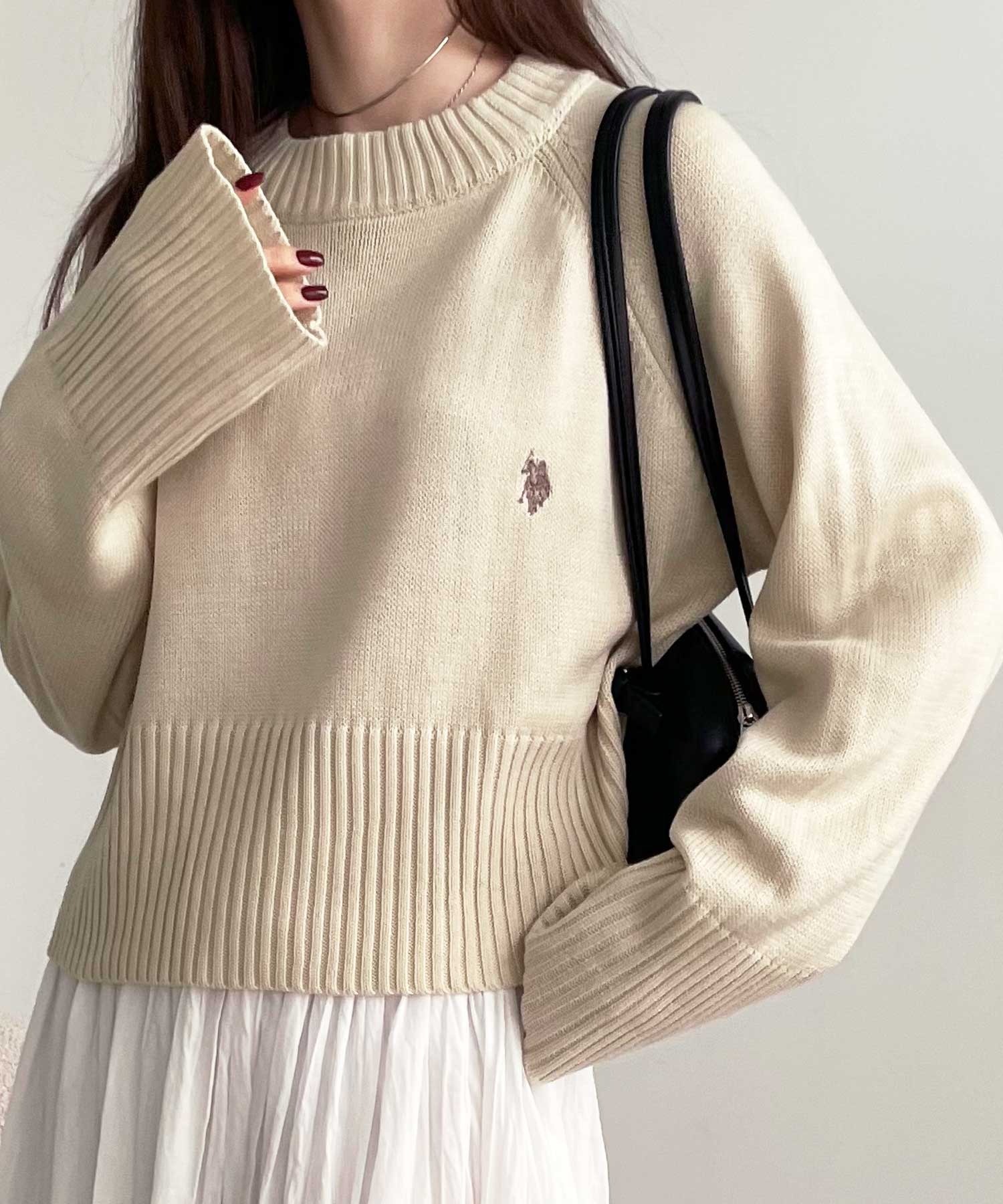 🇯🇵 GeeRA X U.S. POLO ASSN. 短版 寬鬆 針織衣 針織衫 毛衣 長袖 / 預購