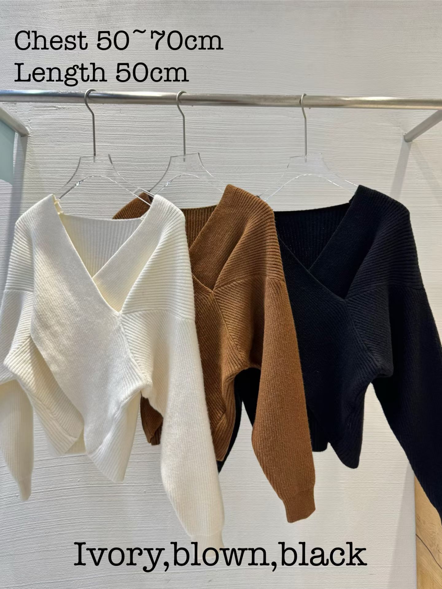 MG5418 交疊短版針織上衣