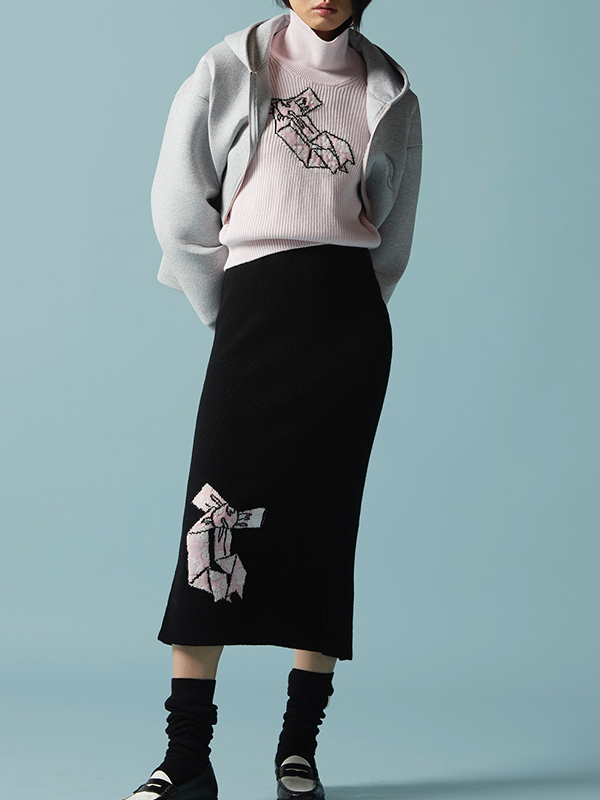 Joshua Sanders 立領針織短上衣(淺粉)