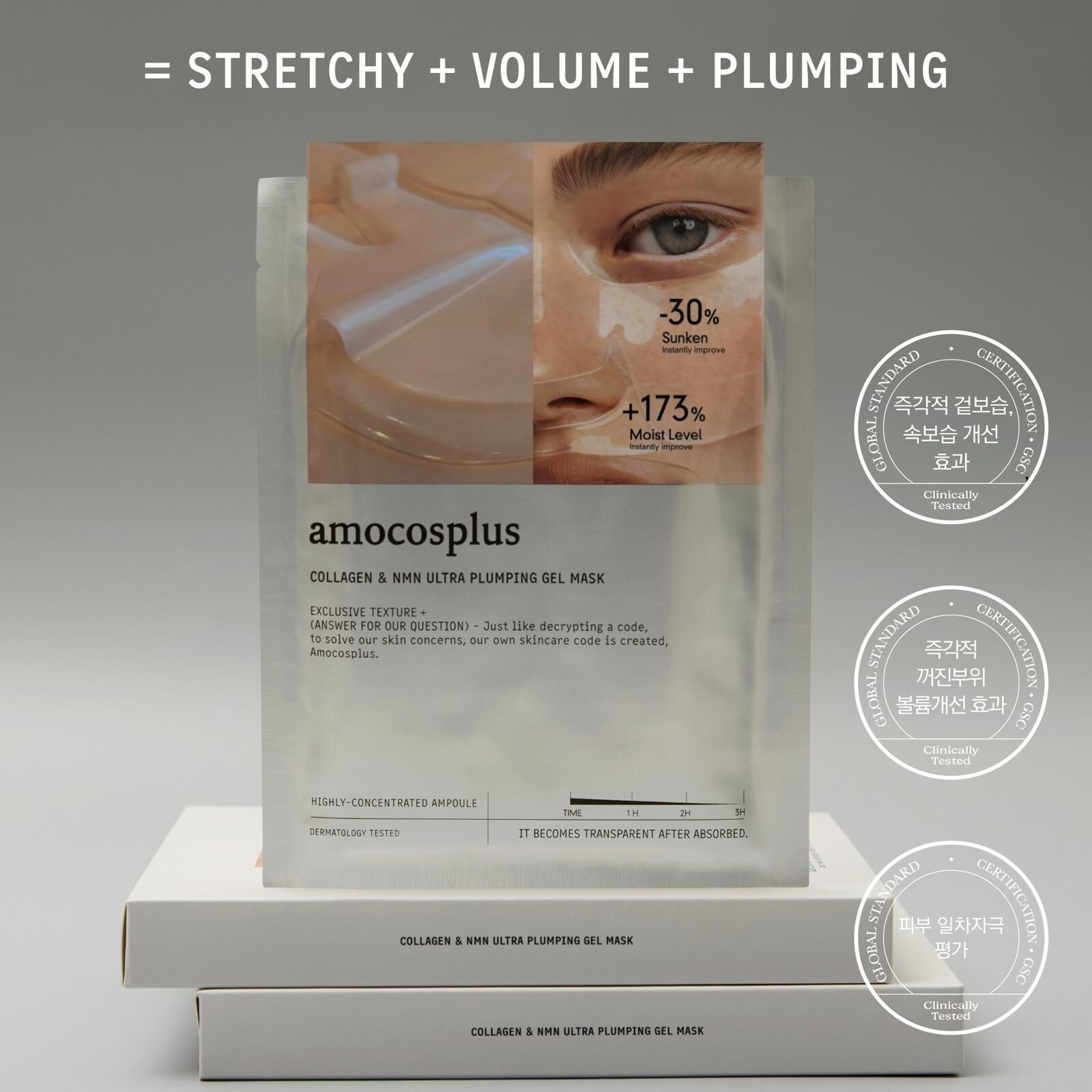 韓國 amocosplus COLLAGEN & NMN ULTRA 豐盈凝膠面膜(5片/盒) #DS2242