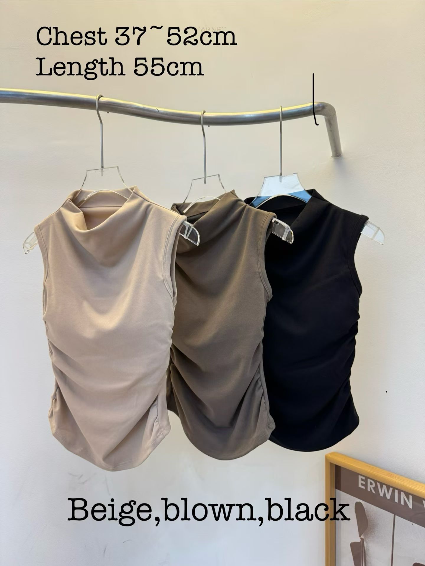 MG5423 抓皺立領背心