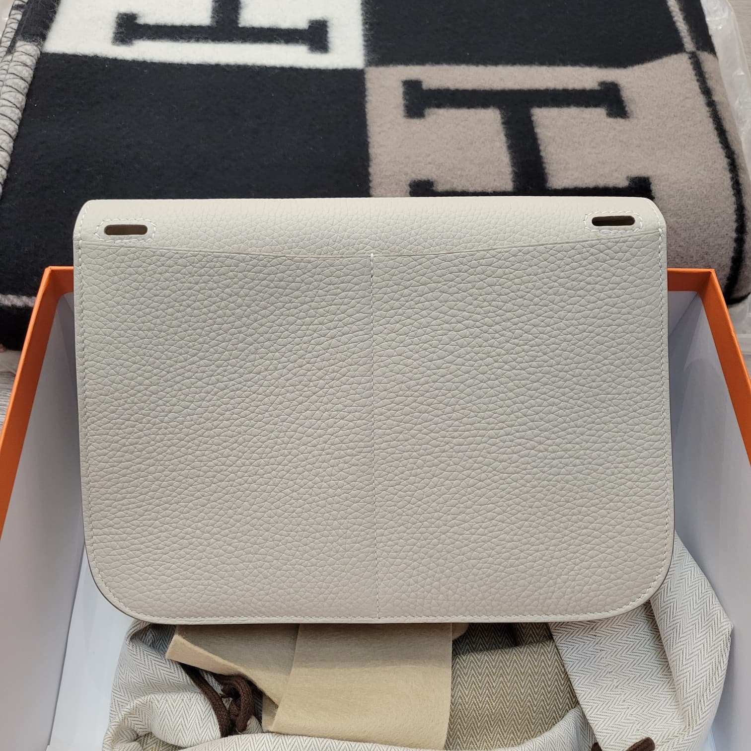 HERMES HALZAN 25 10 CARIE CK 10奶昔白 銀扣