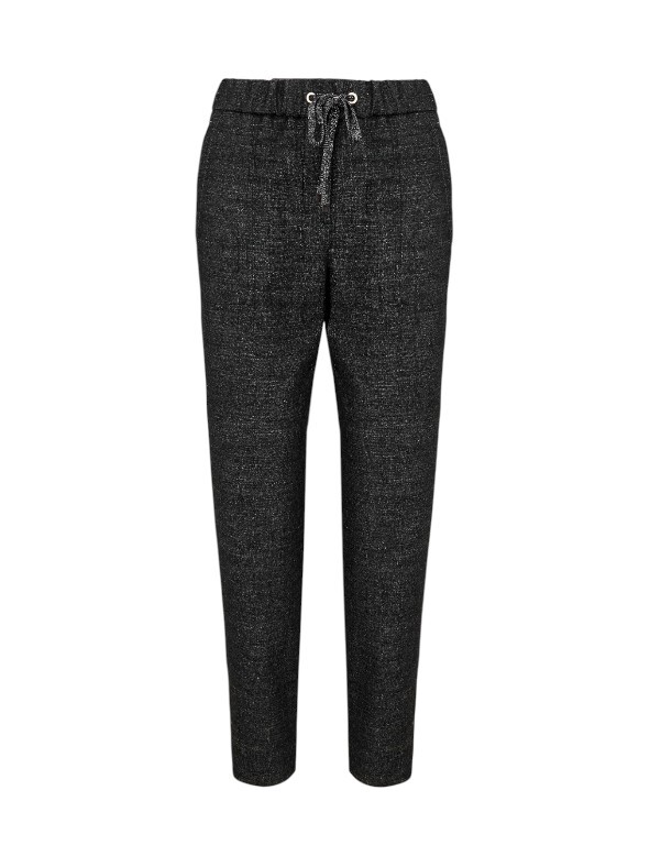 LORENA  格紋羊毛休閒褲(深灰)