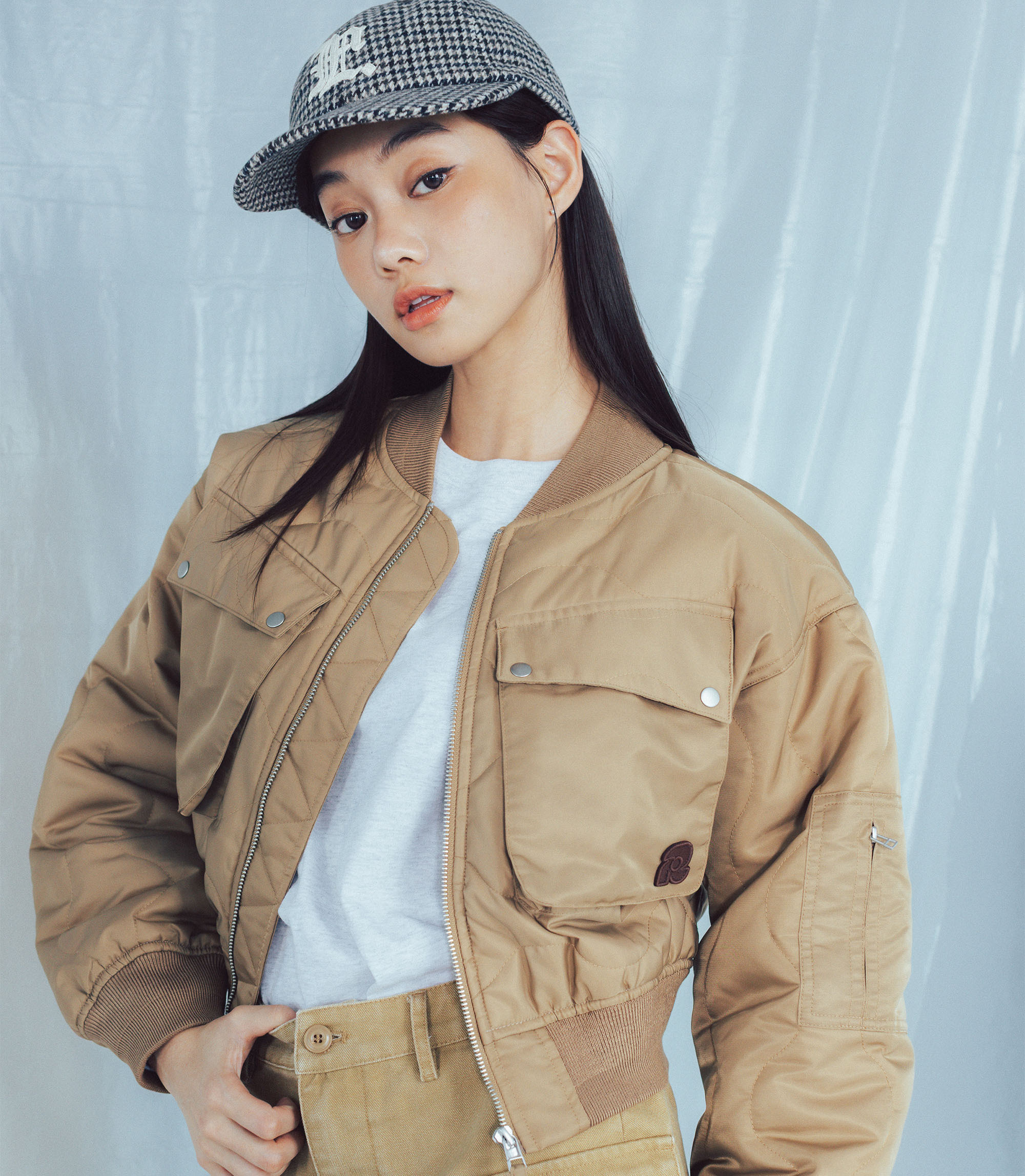 Radiantsphere 女款 經典飛行外套(卡其/黑)