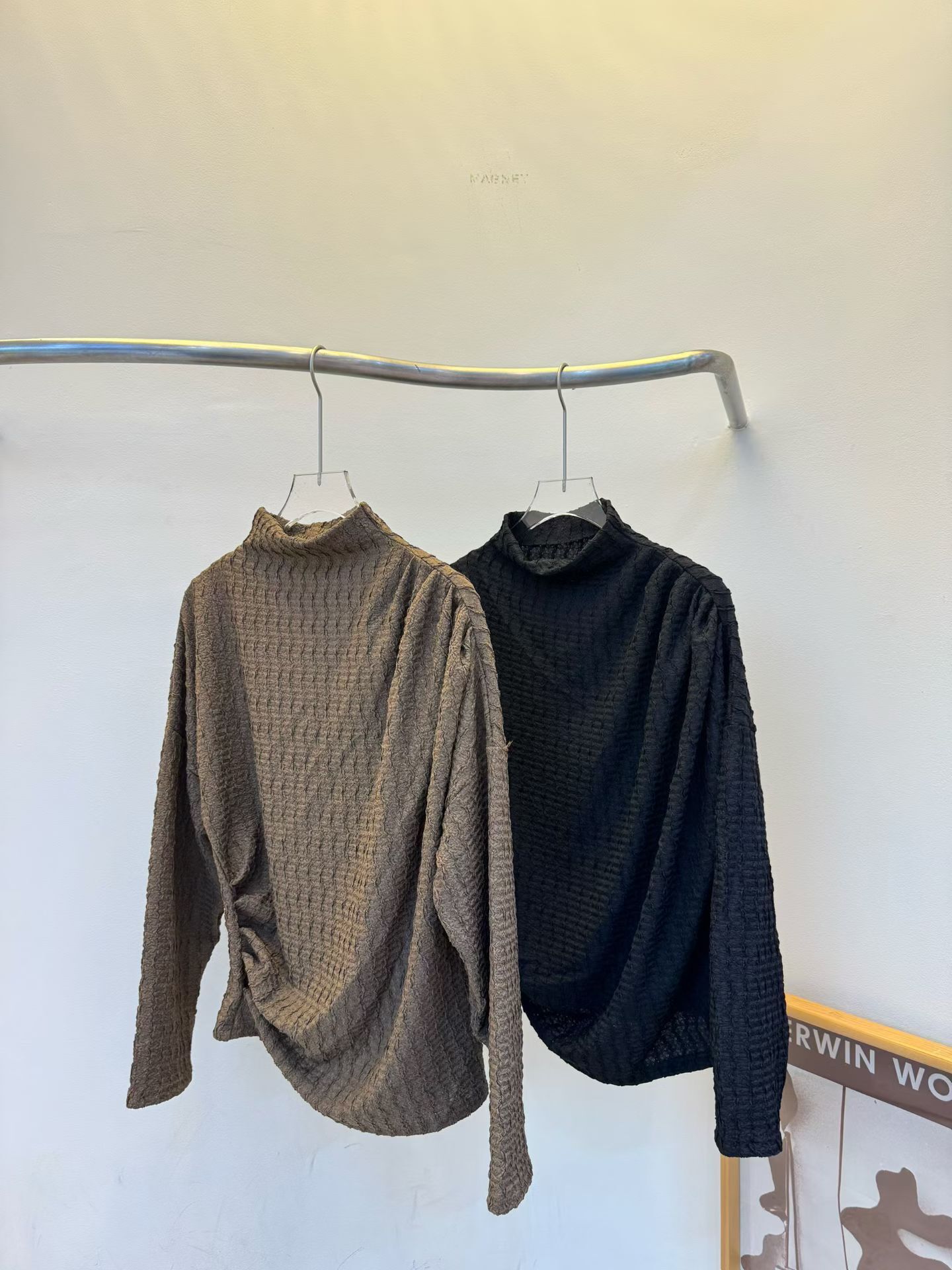 MG5426 抓皺暗紋立領上衣