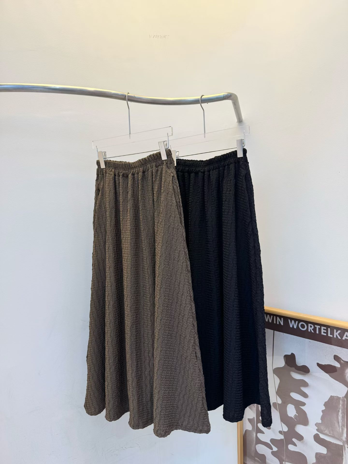 MG5427 抓皺暗紋長裙