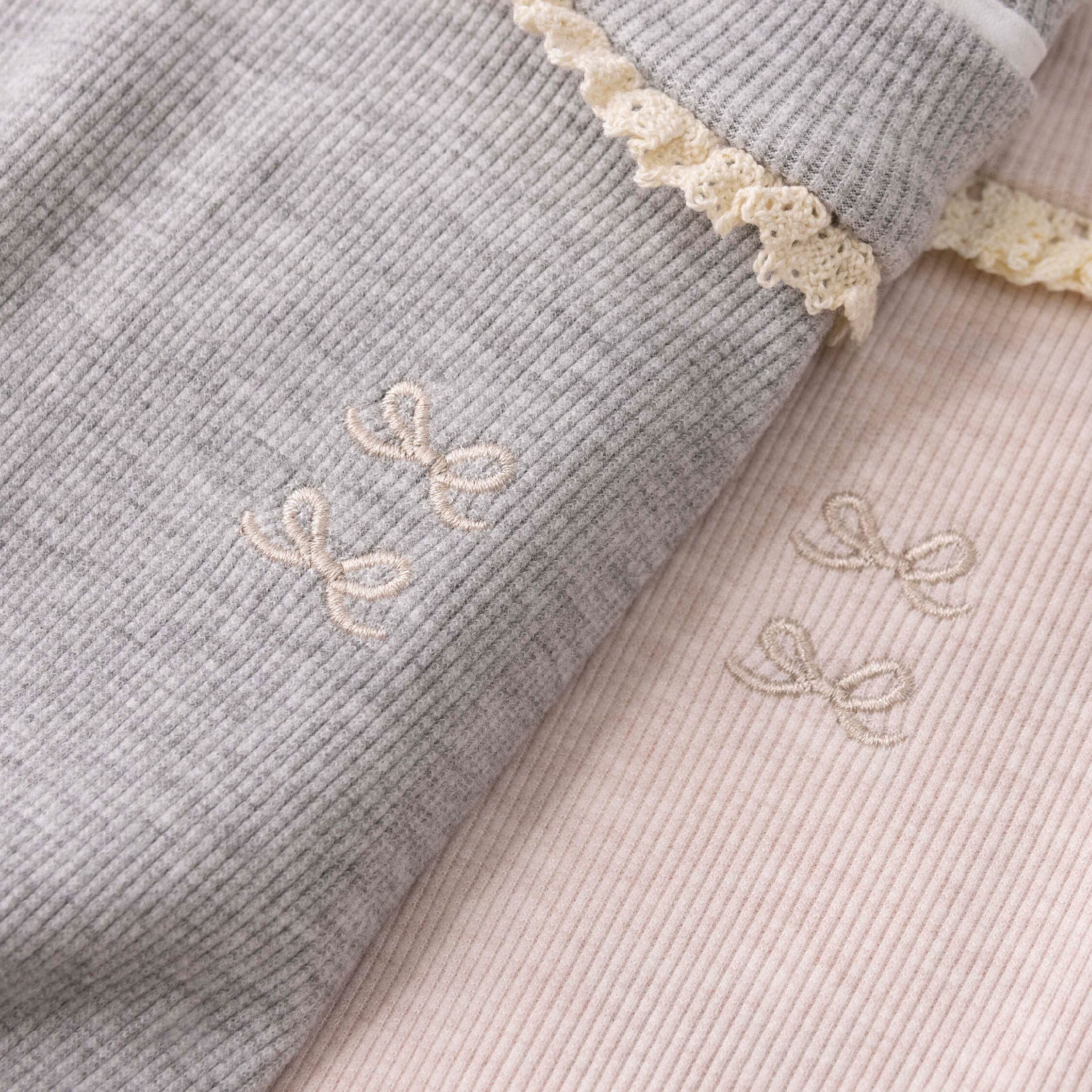 【H55745】甜美蝴蝶結立領上衣/內搭衣＊二色