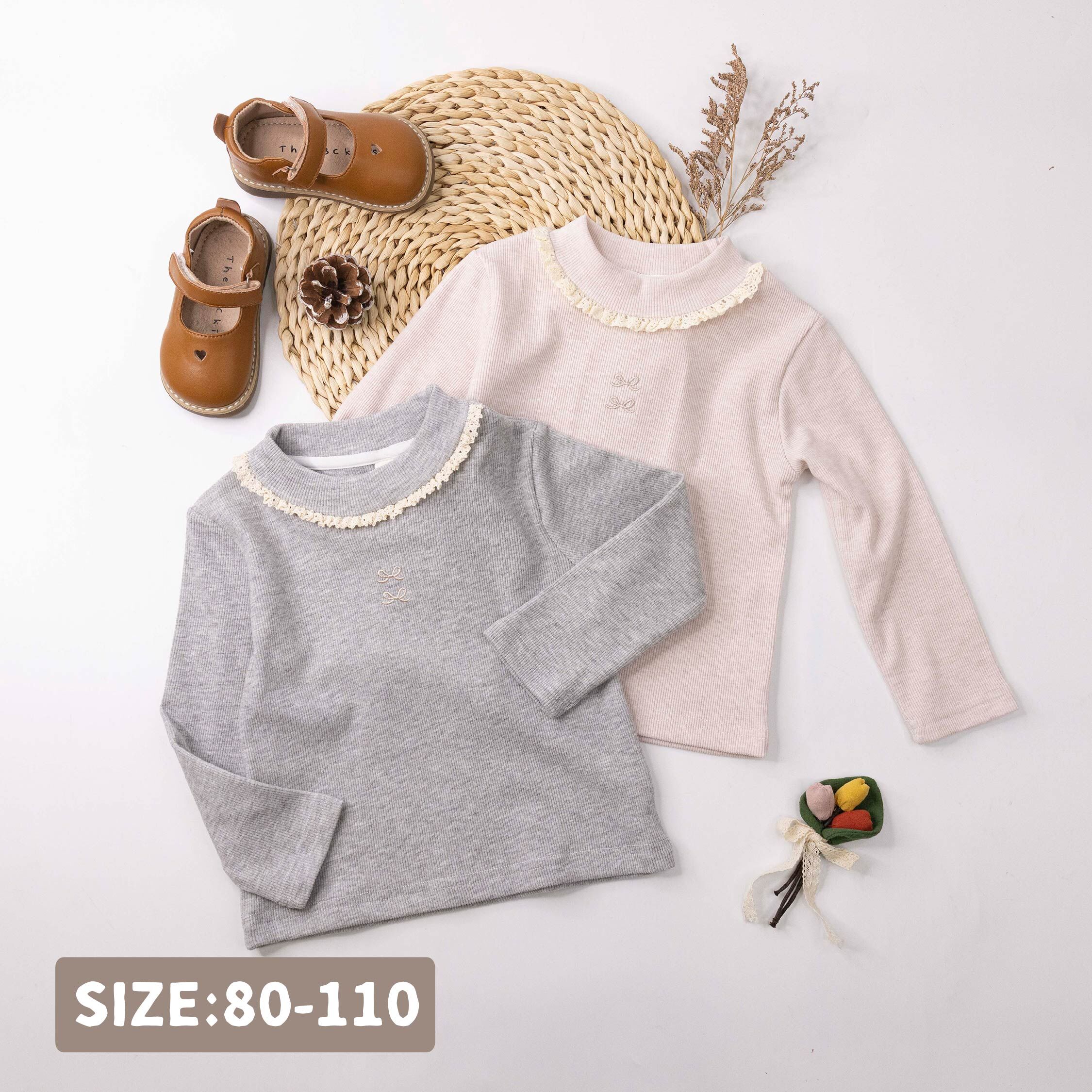 【H55745】甜美蝴蝶結立領上衣/內搭衣＊二色