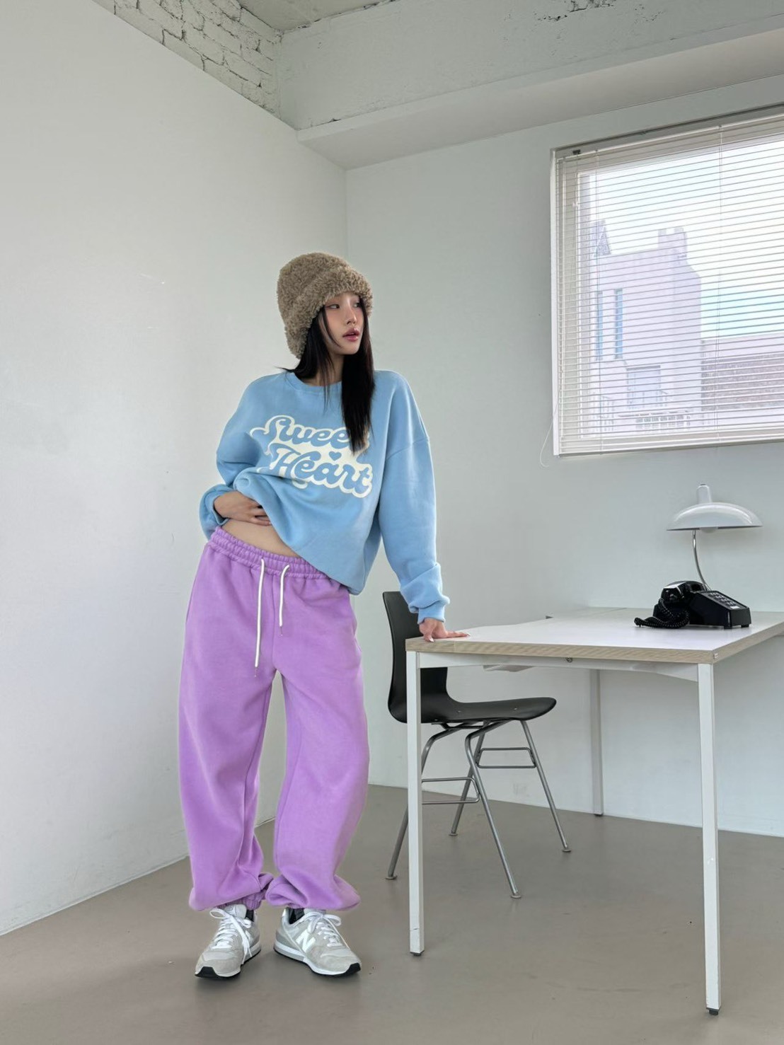 內加絨彩色束腳運動褲