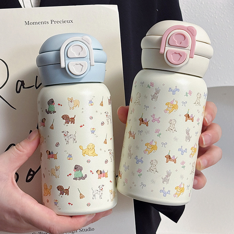 500ML Dog-Themed Flip Lid 316 Stainless Steel Thermos