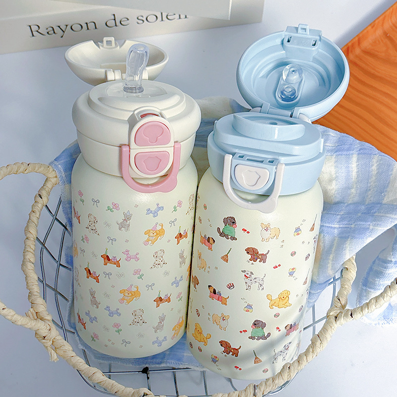 500ML Dog-Themed Flip Lid 316 Stainless Steel Thermos