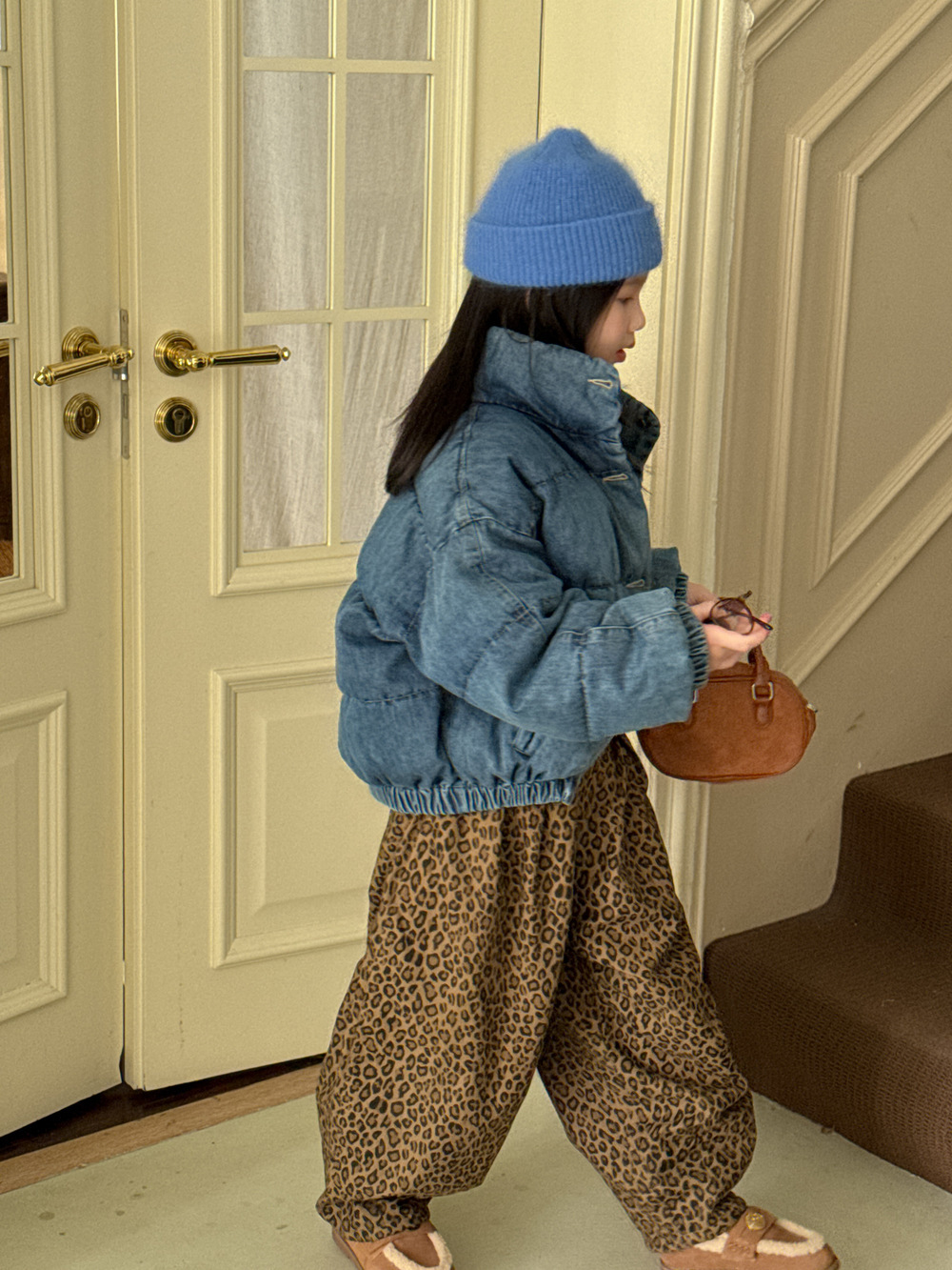 豹紋加絨蘿蔔褲(90-150)