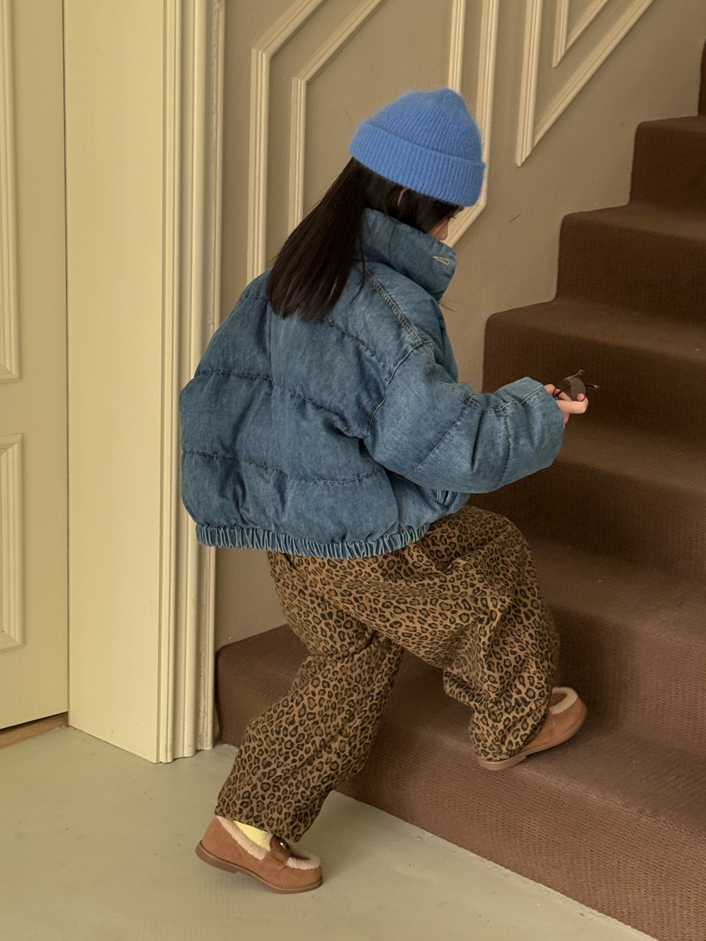 豹紋加絨蘿蔔褲(90-150)