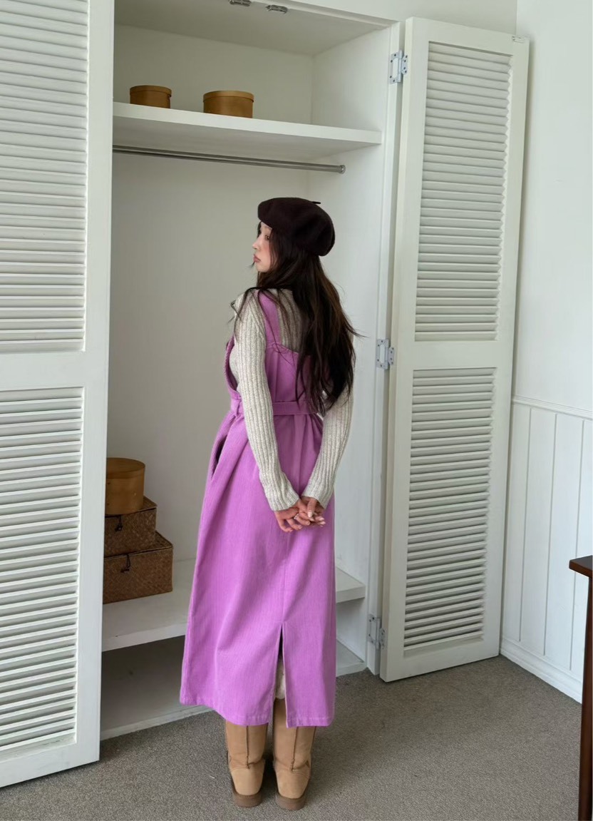 燈心絨背心長裙