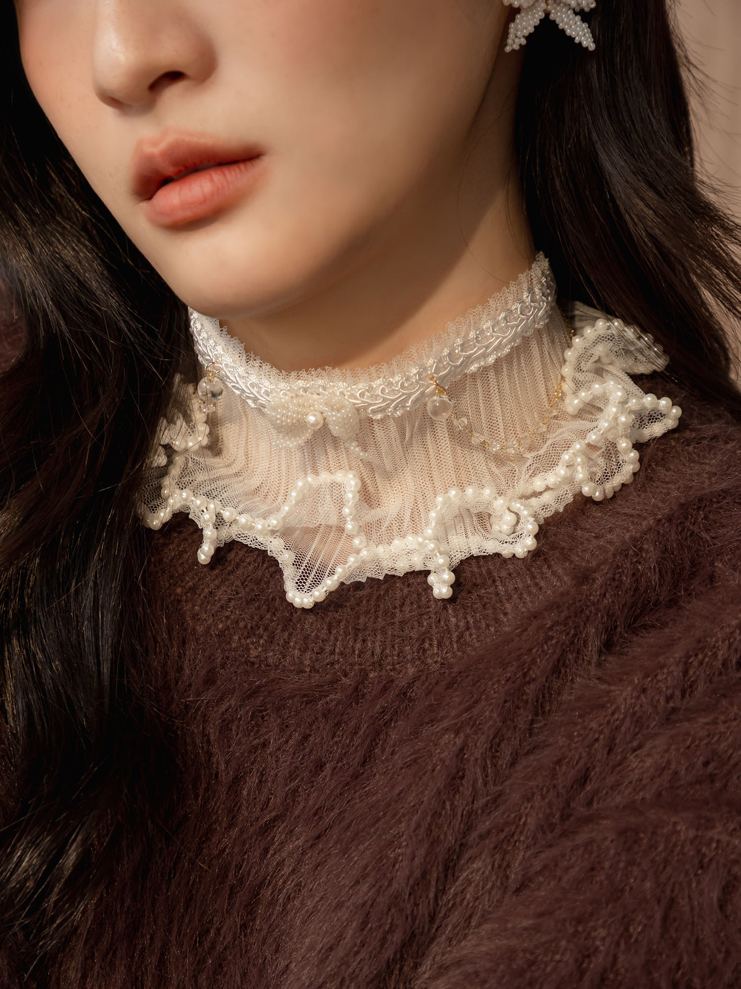 露西亞女爵。MUCHAT手作14KGP雙層透紗蝶結項鍊