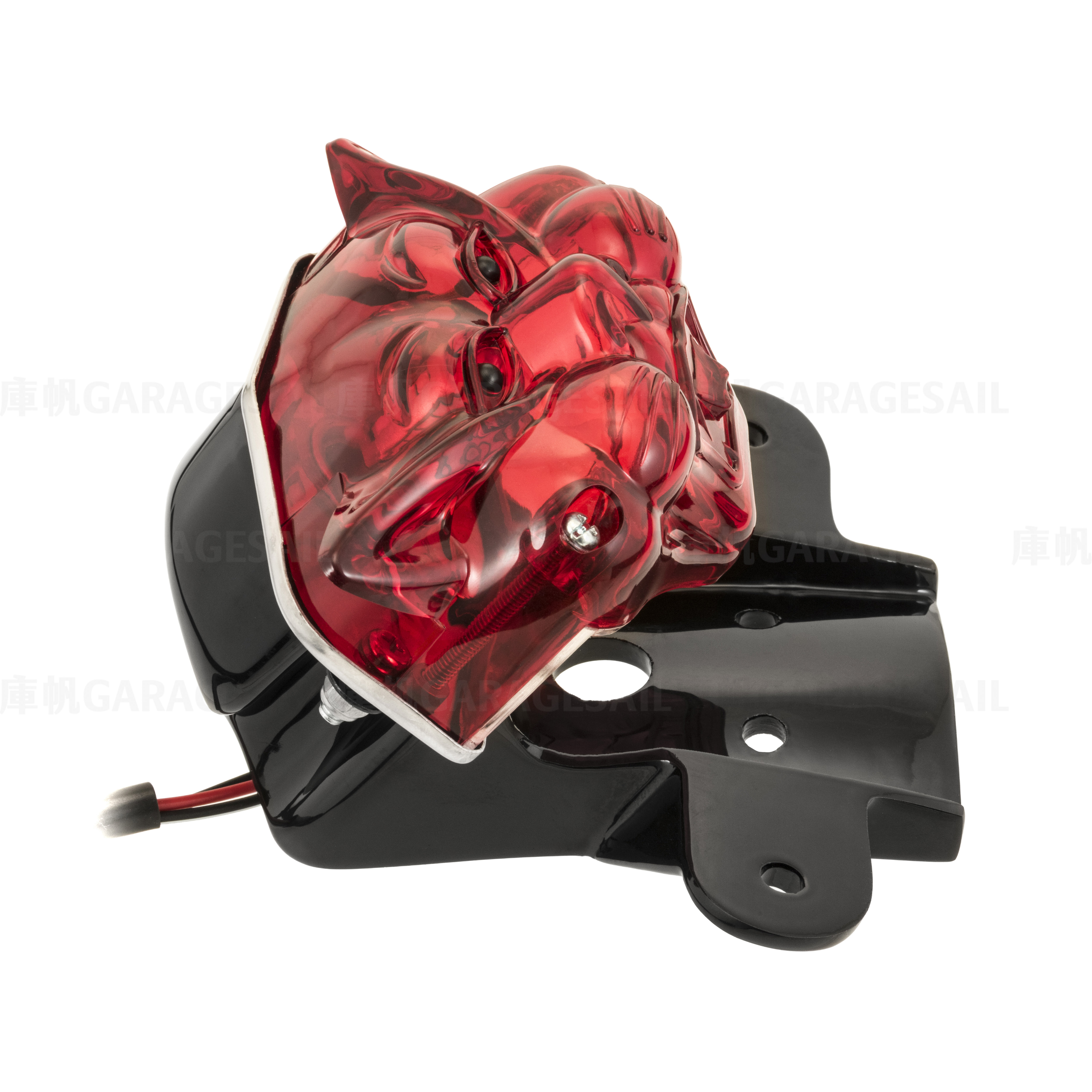 LED 牌架式 尾燈 貓臉 高燈座 - 亮黑