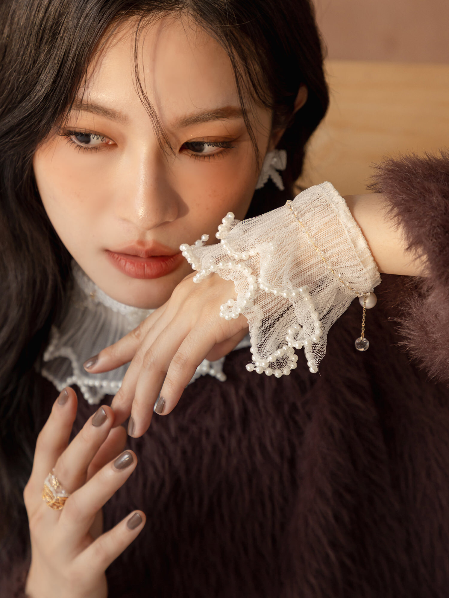 露西亞女爵。MUCHAT手作14+18KGP雙層透紗蝶結手環