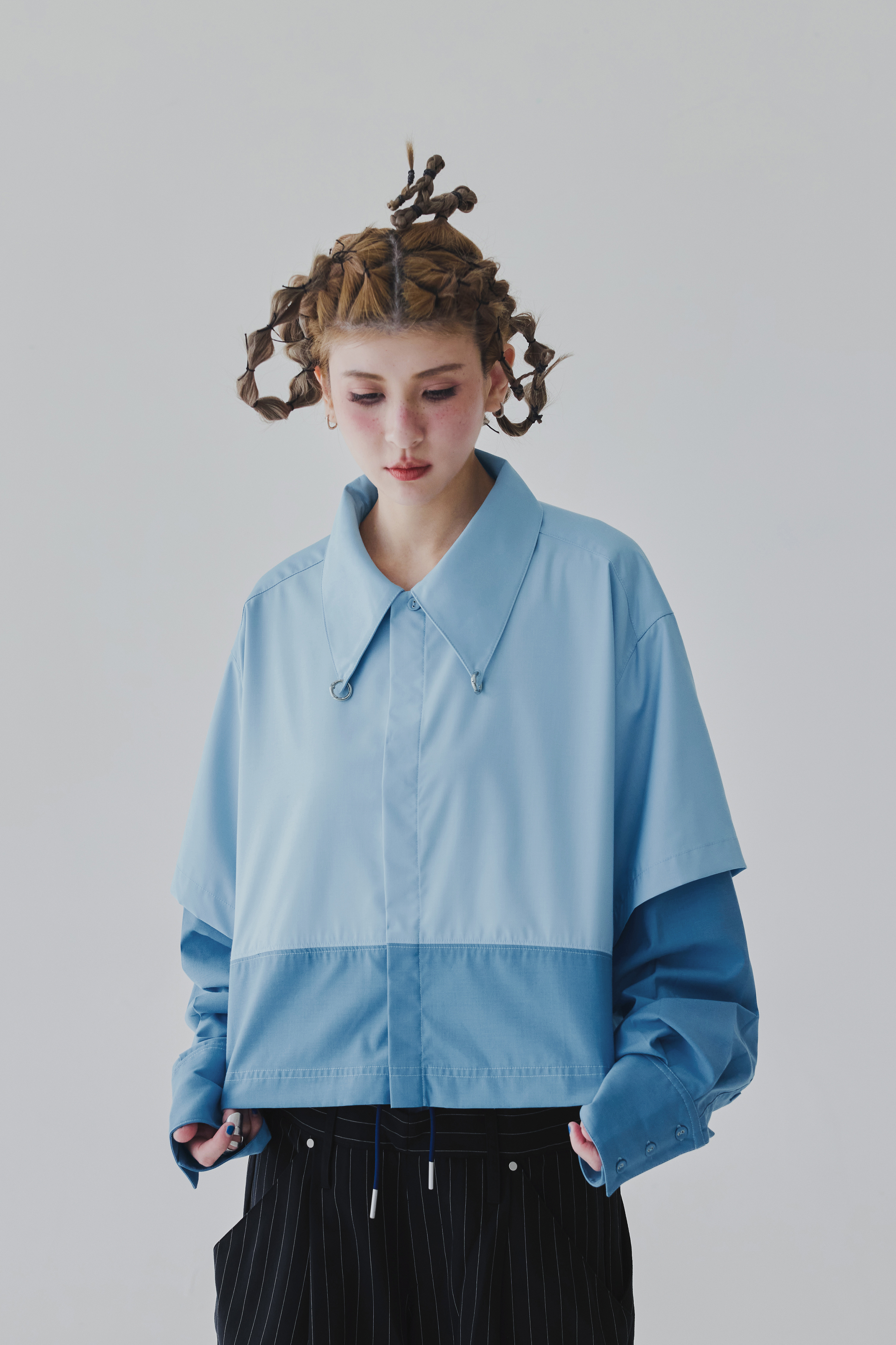 Dual Block Shirt｜Blue