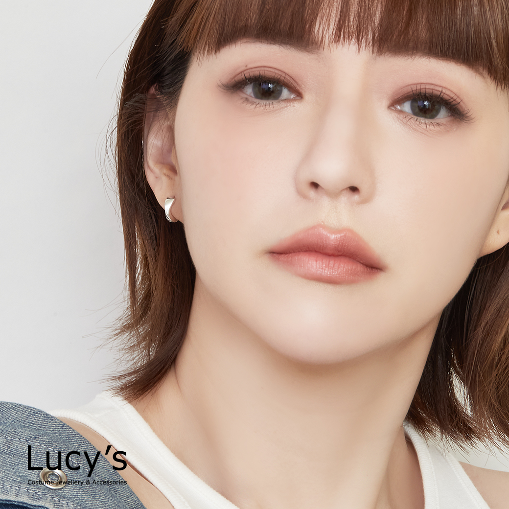 925純銀 微轉 易扣耳環 (121352)