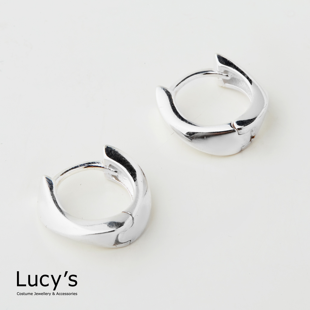 925純銀 微轉 易扣耳環 (121352)