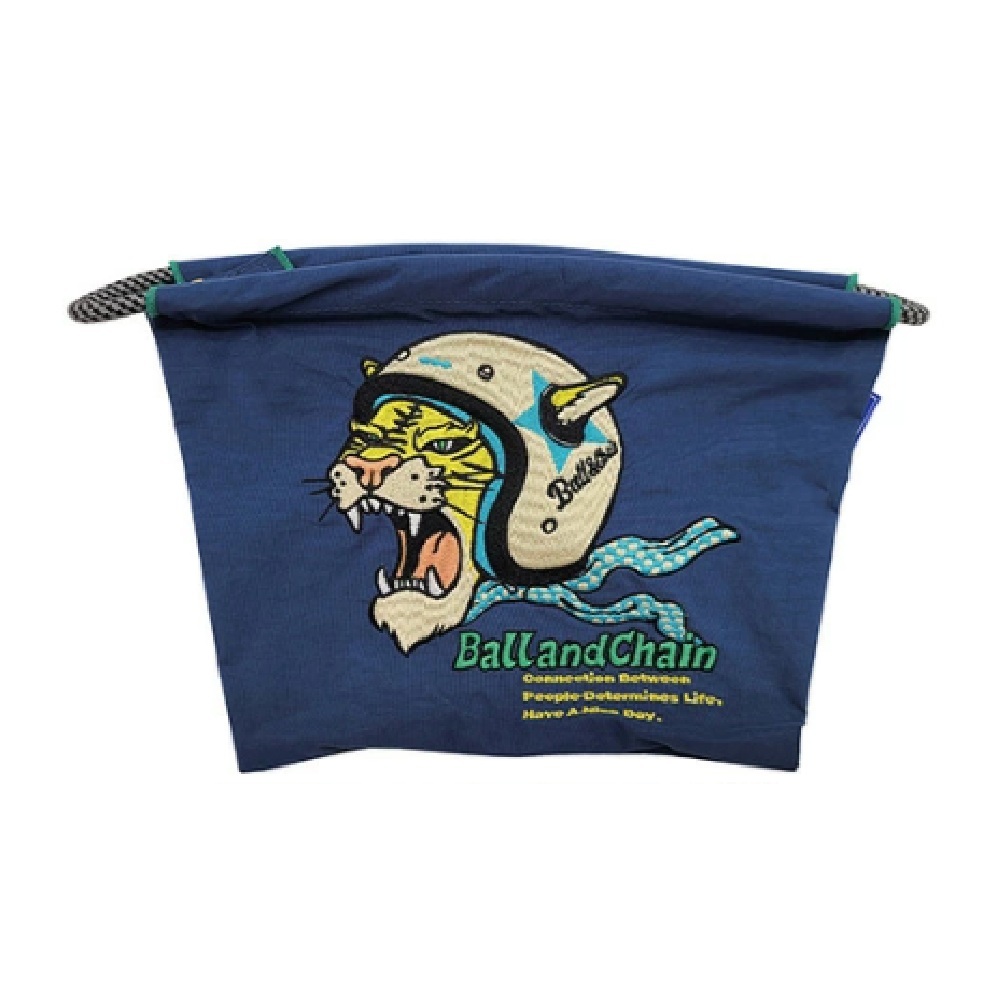 Ball＆Chain 刺繡環保購物袋 P號 - 藍 (30141661)