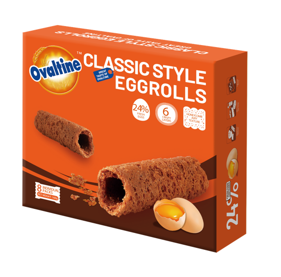 KG260106-S56-Ovaltine-阿華田口味蛋卷禮盒  (8入) Ovaltine Crispy Eggrolls Gift Box (8 packs) -160g x 12(EXP-6/10/2026)