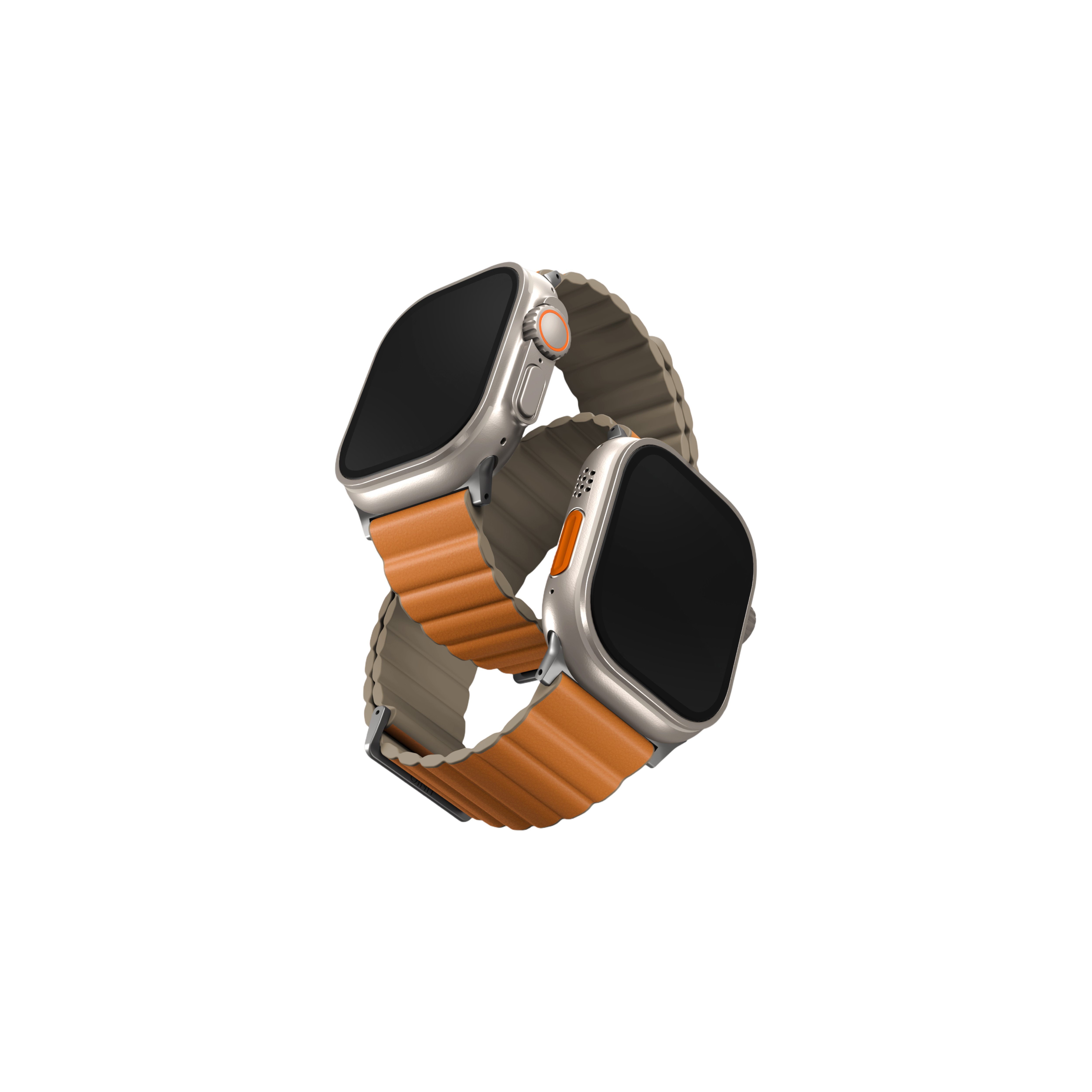 UNIQ Apple Watch 44/45/46/49mm Revix PE 雙色矽膠真皮磁吸錶帶