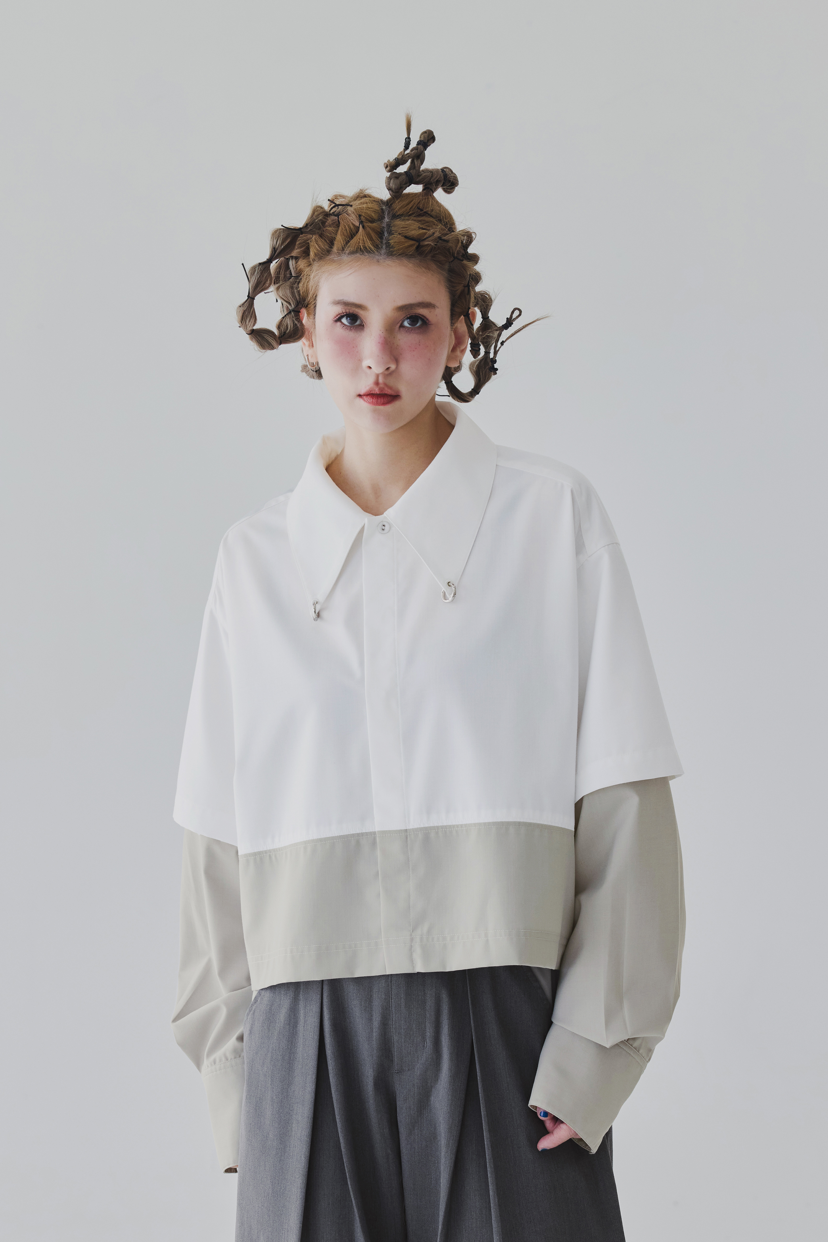 Dual Block Shirt｜White