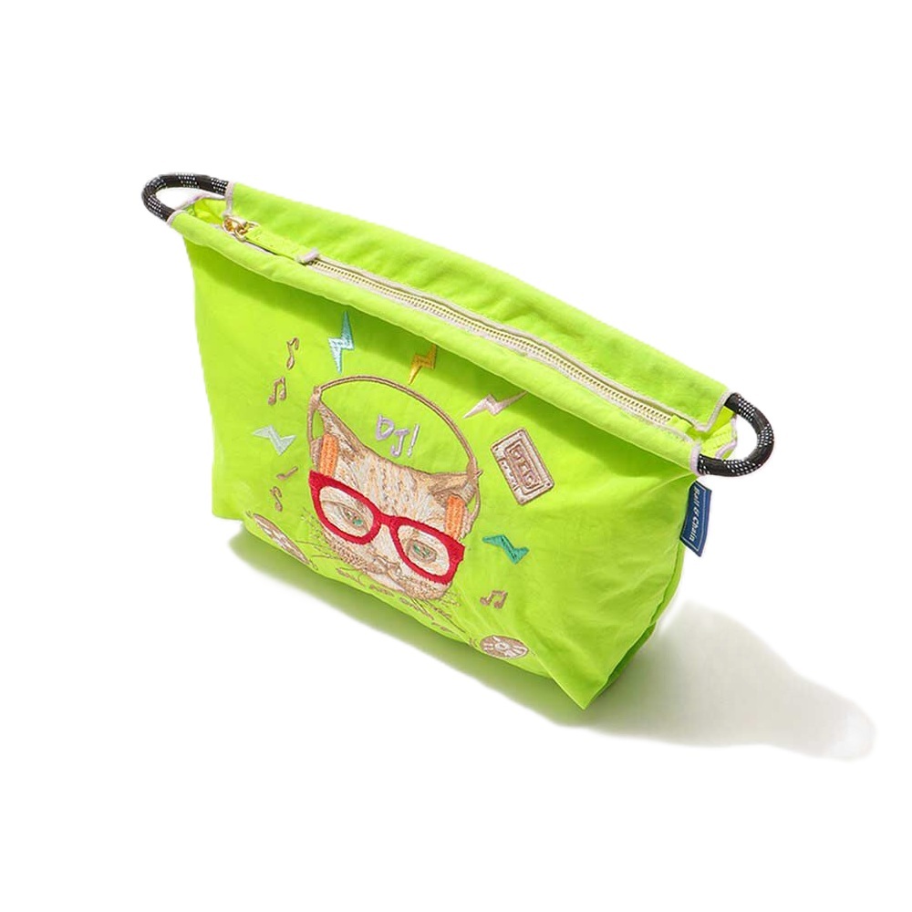 Ball＆Chain 刺繡環保購物袋 P號 - 螢光綠 (31340658)